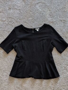 Old Navy Black Peplum Top Size Large